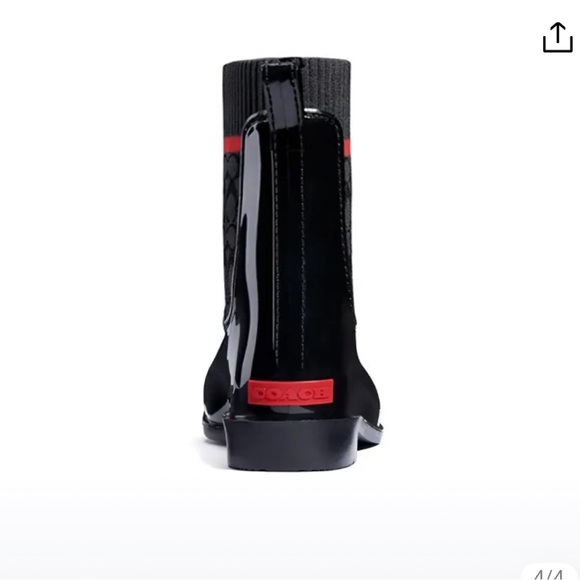 COACH Chelsea rain Boot Women's Black ! - Picture 4 of 10